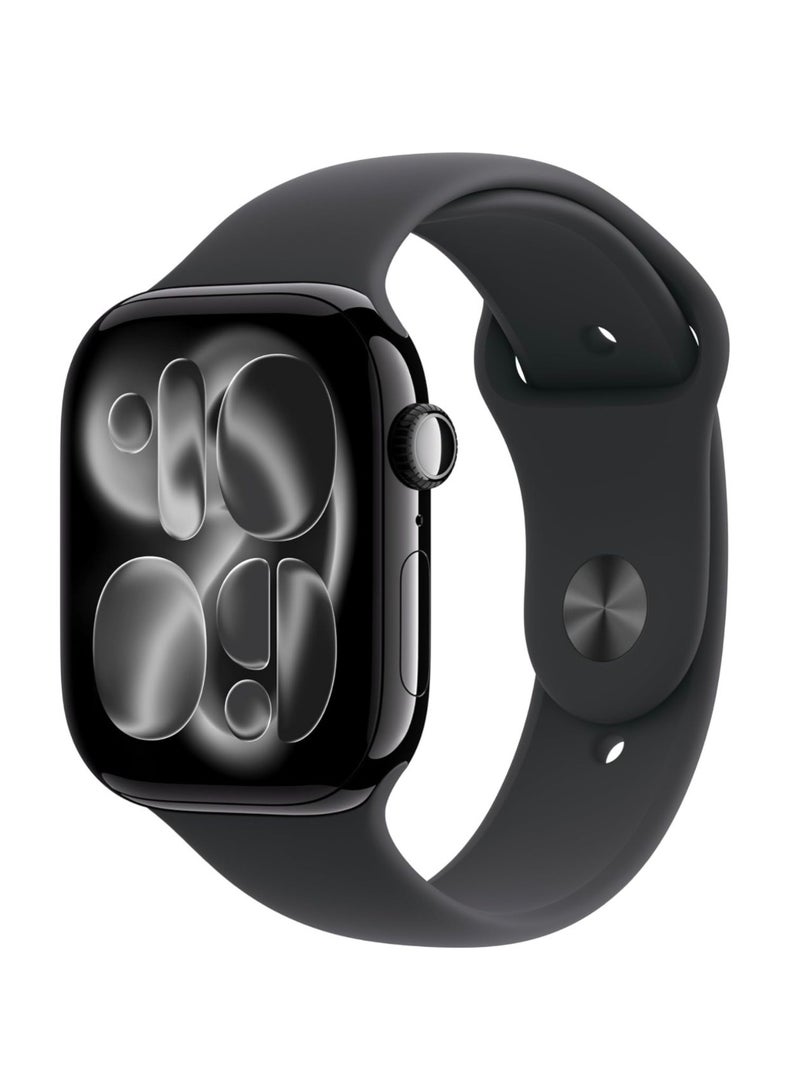 Watch Silicone Watch Band Compatible with Apple Watch 42mm 44mm 45mm 46mm 49mm – Soft Sport Replacement Strap for Apple Watch Ultra, SE, Series 9/8/7/6/5/4 – Black - Image 1